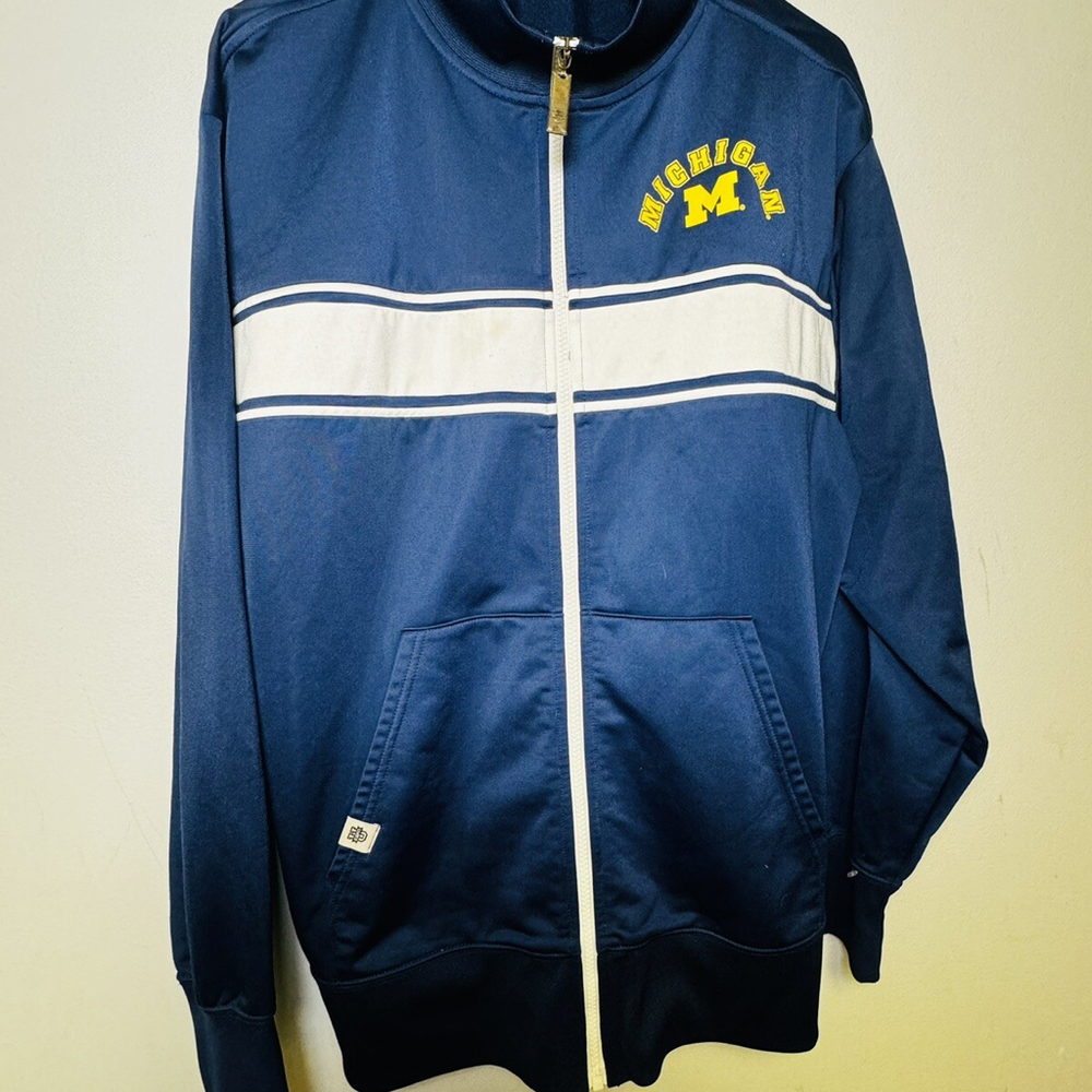 Mens ESPN University L Blue University Of Michigan Wolverines Full Zip Jacket